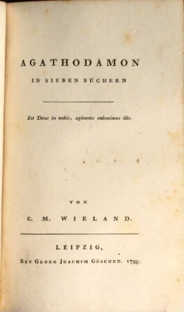 C. M. Wielands Sämmtliche Werke, 32. Agathodämon