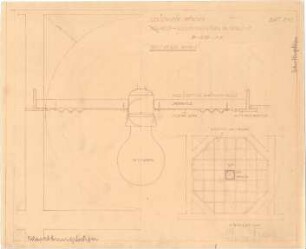 Fischer, Theodor; München - Westend, Bergmannstr.; Ledigenheim - Beleuchtungskörper im Oberlicht in der Vorhalle (Ansicht, Schnitt)