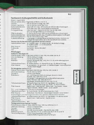 Fachbereich Kulturgeschichte und Kulturkunde