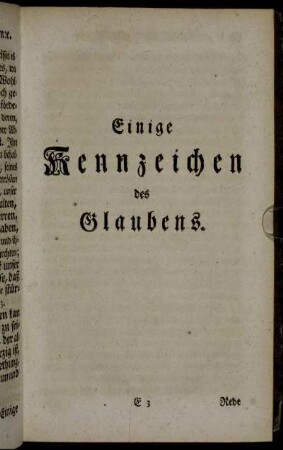 Einige Kennzeichen des Glaubens.