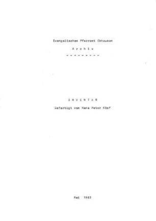Archivinventar 1963