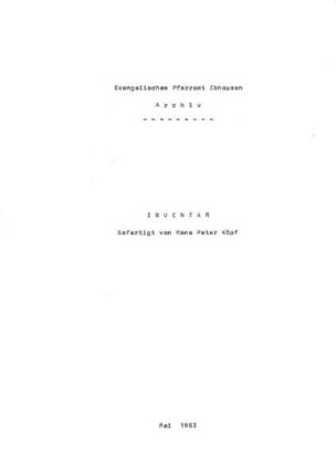 Archivinventar 1963