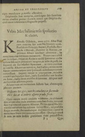 Urbis Mechiliniensis spoliatio & clades.