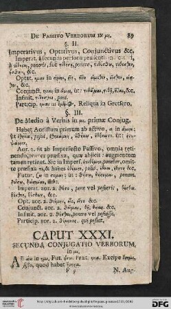 [Caput XXXI: Secunda conjugatio verborum – Caput XXXIII: De verbis anomalis seu irregularibus]