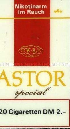 Werbeschild für "Astor Special"-Zigaretten