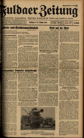 Ausgabe vom Freitag, den 27. Oktober 1939.