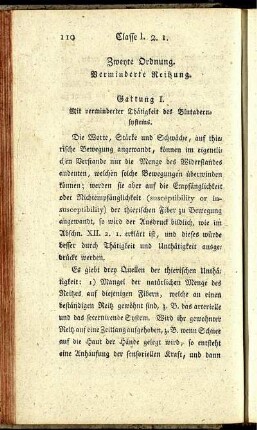 Zweyte Ordnung. Verminderte Reitzung.