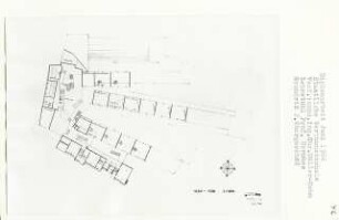 Staatliche Werkkunstschule, Berlin-Charlottenburg (Diplomarbeit bei Bernhard Hermkes): Grundriss 2. Obergeschoss + 6.50 bis + 7.50, 1:200