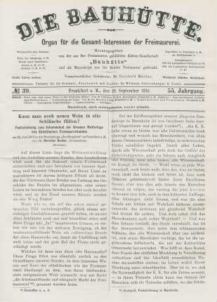 No. 39. Frankfurt a. M., den 28. September 1912. 55. Jahrgang.