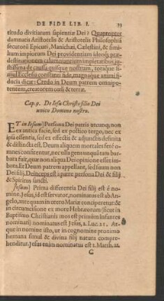 Cap. 9. De Iesu Christo filio Dei unico Domino nostro.