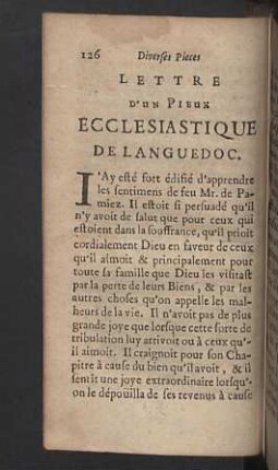 Lettre d'un pieux Ecclesiastique de Languedoc.