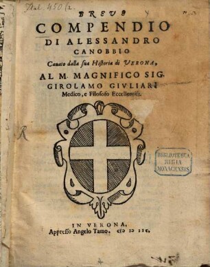 Breve Compendio cavato dalla sua historia di Verona