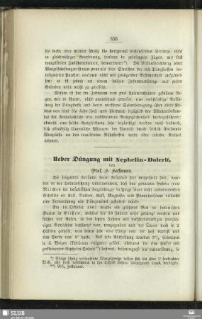 Ueber Düngung mit Nephelin.Dolerit