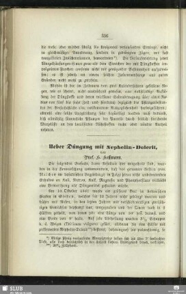 Ueber Düngung mit Nephelin.Dolerit