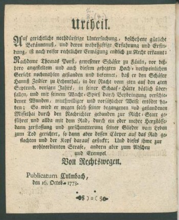 Urtheil.