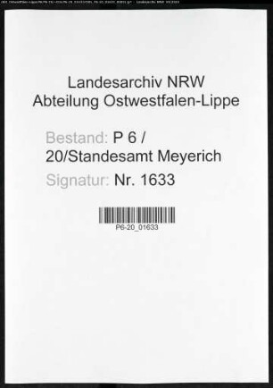 Sterberegister Standesamt Meyrich