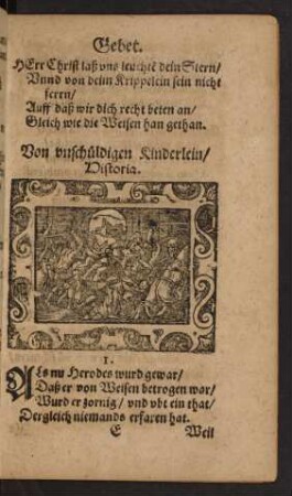 Von unschüldigen Kinderlein/ Historia.