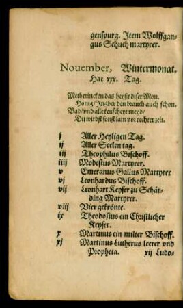 November, Wintermonat. Hat xxx. Tag.