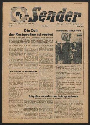 Betriebszeitung 'WF-Sender', Nr.10/1961 (10. März 1961)