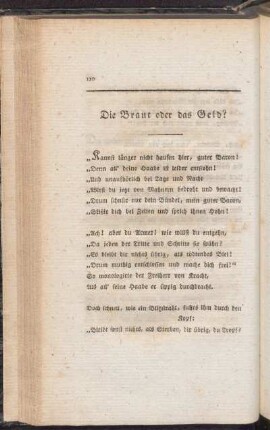 Die Braut oder das Geld?