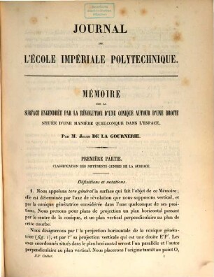 Journal de l'Ecole Polytechnique. 23 = Cah. 40. 1863