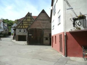 Stadtbild-Ansicht im Süden-der Stadtgraben (aufgefüllt im 18-19 Jh) mit Häuserbestand entlang der abgetragenen Stadtmauer nach Westen zum Südwestturm