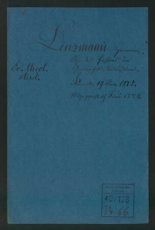 Lenzmann, Hermann * 2.1.1848