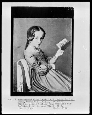 Bildnis seiner Tochter Anna Caroline Wilhelmine Titel im rosa Kleid