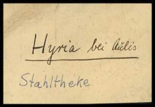 Fundzettel Hyria bei Aulis