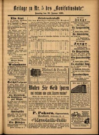 Zweite Ausgabe vom Sonntag, den 30. Januar 1898.