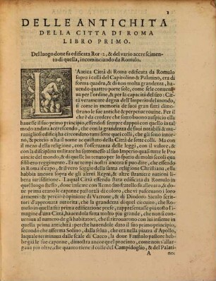 Dell'antichità della citta di Roma : Libri IV.