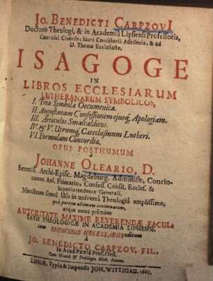 Isagoge in libros ecclesiarum lutheranarum symbolicos, ...