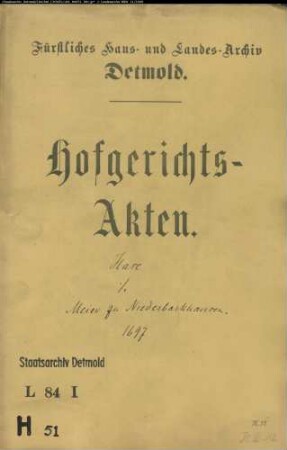 Hase, Arnold, Kaufmann zu Bielefeld gegen Johann Arnold, Meier zu Niederbarkhausen - Schuldforderung