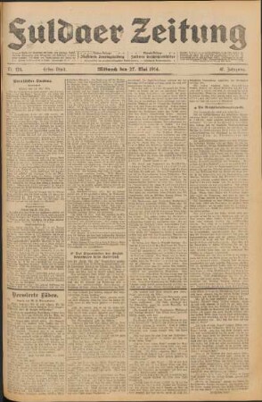 Ausgabe vom Mittwoch, den 27. Mai 1914.