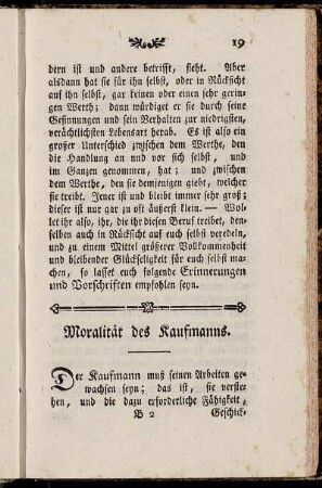 Moralität des Kaufmanns.