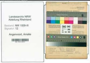 Entnazifizierung Amalie Angenvoort , geb. 11.10.1910 (Kauffrau)