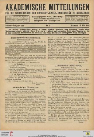 Nr. 2 (10. Mai 1916)