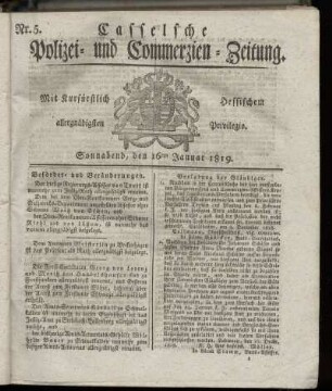 Nr. 5, Sonnabend, den 16ten Januar 1819
