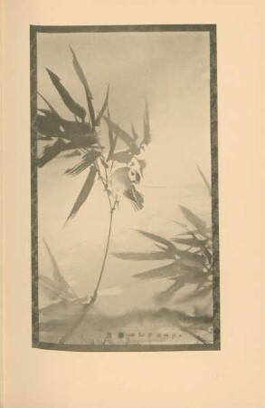 Bamboo, sparrow and rain by Torei Nishigawa. Plate VII