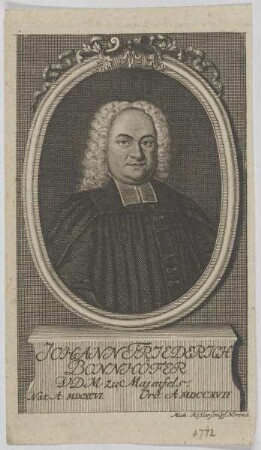 Bildnis des Johann Friederich Bonnhöfer