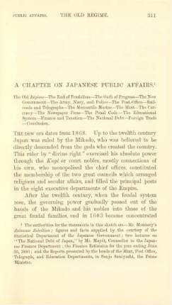 A chapter on Japanese public affairs. The old regime ...