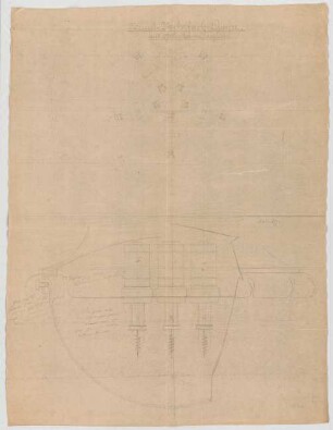 Thiersch, Friedrich von; Wiesbaden; Kurhaus - Lampe im Spielzimmer u. Restaurationssaal(Ansicht, Schnitt)