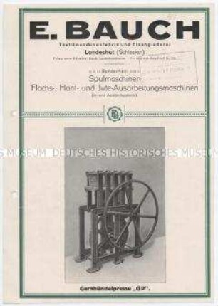 Garnbündelpresse "GP".