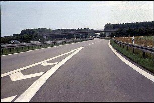 Ausfahrt aus Tangente Nordost (Appenweiher Richtung Karlsruhe) zu Nebenfahrbahn Ost (Basel Richtung Karlsruhe)