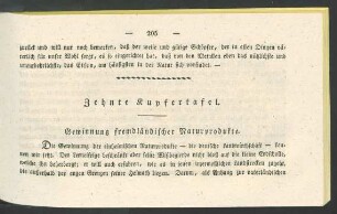 Zehnte Kupfertafel. Gewinnung fremdlaendischer Naturprodukte.
