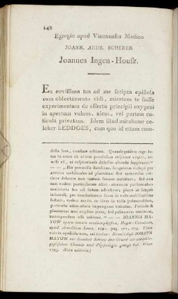 Egregio apud Viennenses Medico Joann. And. Scherer Joannes Ingen-Housz.