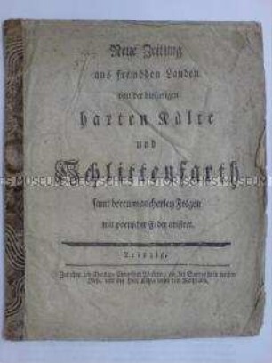 Poetischer Bericht über die sogenannte Grausame Kälte von 1709