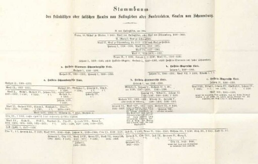 Stammbaum des fränkischen oder salischen Hauses von Salingleben oder Sautersleben.
