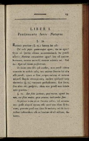 Liber I. Fundamenta Iuris Naturae. - Liber III. Iurisprudentia naturalis in specie sic dicta.