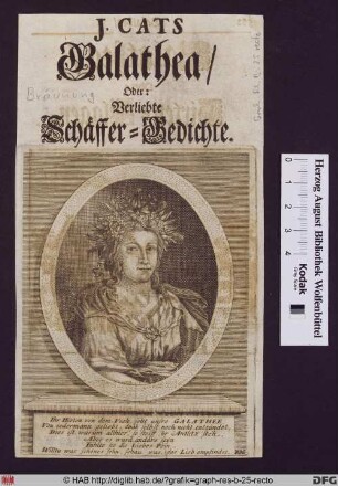 Bildnis einer jungen Frau als Galathea mit Blumengesteck auf dem Haar.